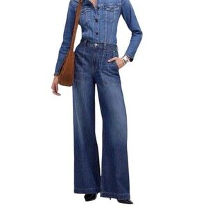 Madewell Super Wide Leg Jeans Airy Denim Size 26 Cotton Lyocell Hippie Retro